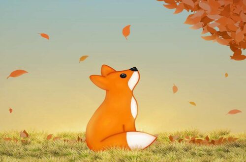 cartoon image of pensive fox